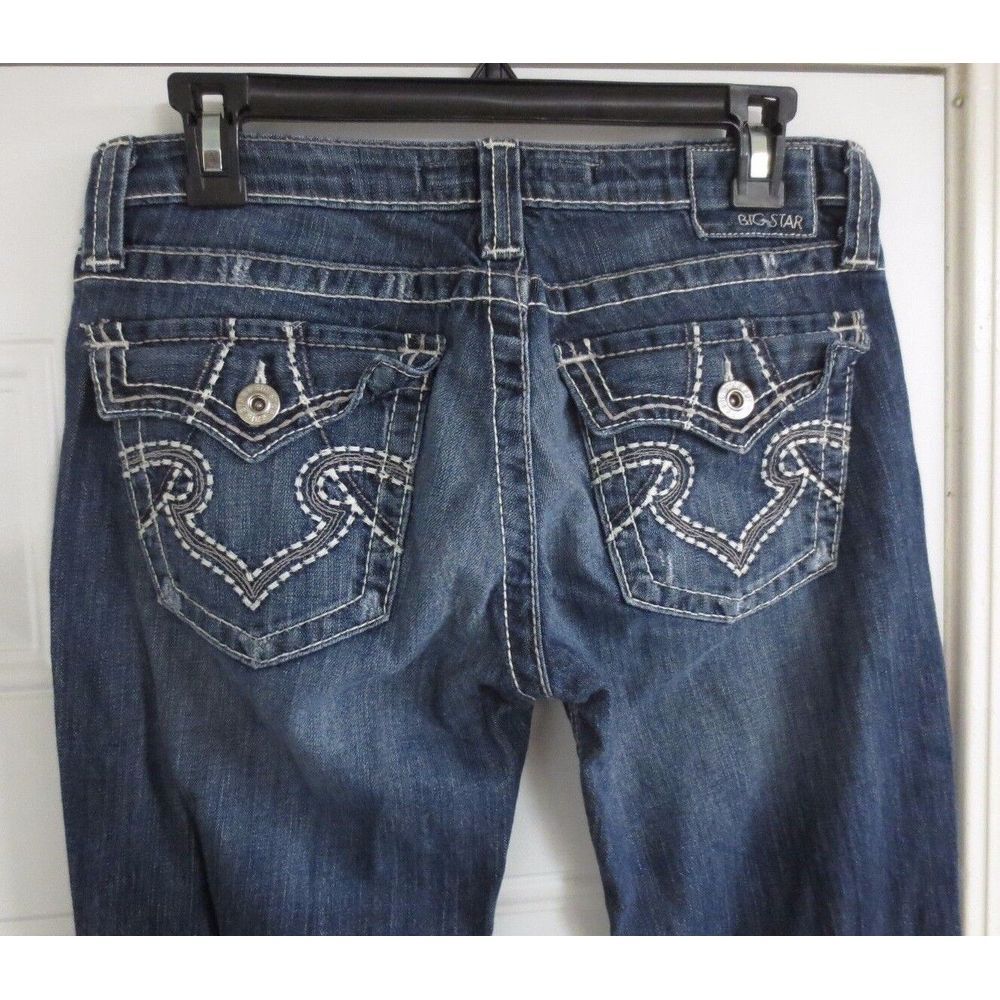 Big Star Remy Jeans Pants Blue Size 29 x 29 Cotton‎ Stretch Low Rise Boot Cut - Picture 2 of 10